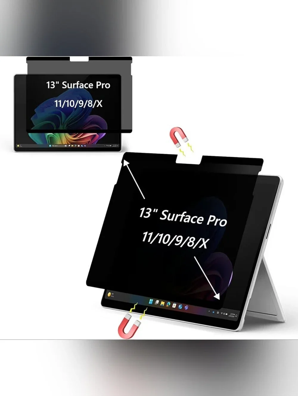 Magnetic Removable Privacy Screen/Anti Glare for Surface Pro 11/10/9/8/X - 13